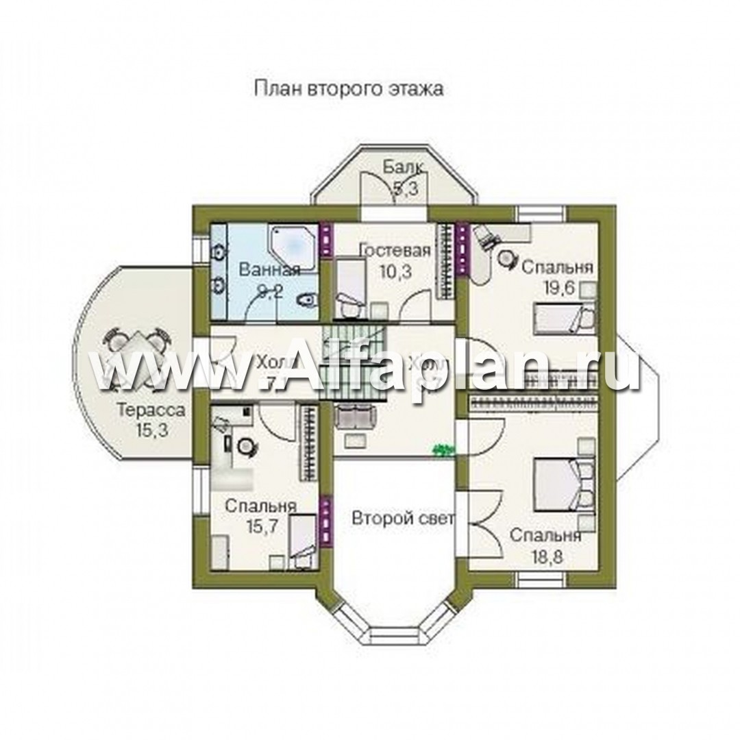 Проекты домов Альфаплан - «Крестный Пачино»  - фешенебельный загородный дом - план проекта №3