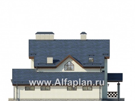 Проекты домов Альфаплан - Вместительный коттедж с большим гаражом - превью фасада №2