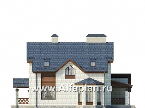 Проекты домов Альфаплан - Вместительный коттедж с большим гаражом - превью фасада №3