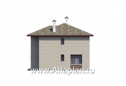 Проекты домов Альфаплан - "Рациональ" - Компактный коттедж для узкого участка - превью фасада №2