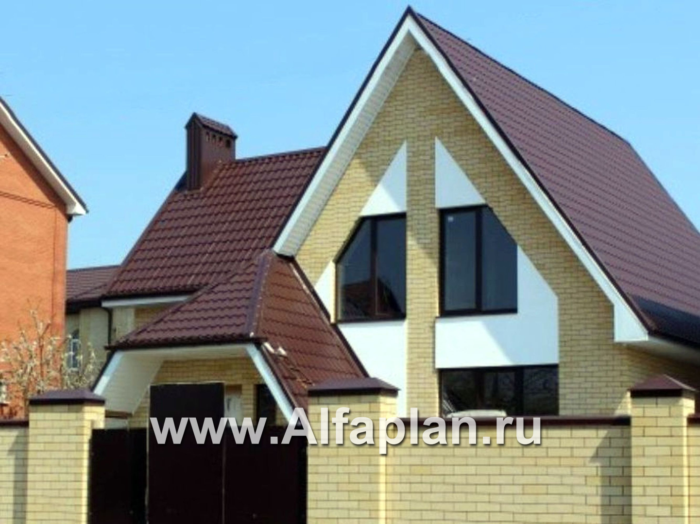 Проекты домов Альфаплан - «Шесть соток» - проект дома с мансардой, с террасой - дополнительное изображение №6