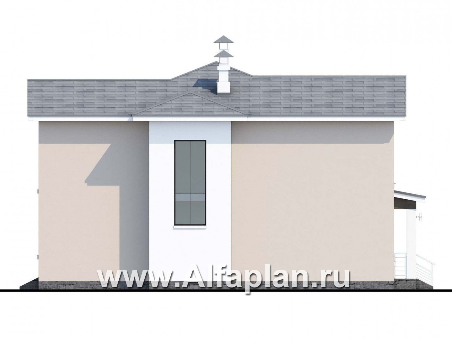 Проекты домов Альфаплан - «Платина» - стильный современный дом в европейской традиции - изображение фасада №2
