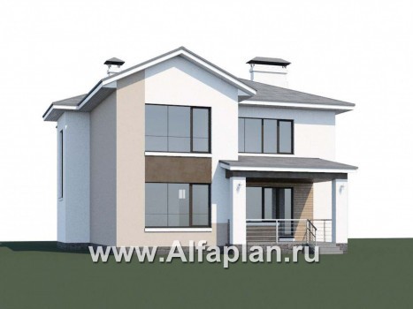 Проекты домов Альфаплан - «Платина» - стильный современный дом в европейской традиции - превью дополнительного изображения №1