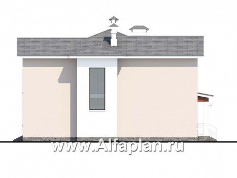 Проекты домов Альфаплан - «Платина» - проект двухэтажного современного дома, с террасой, в современном стиле - превью фасада №2