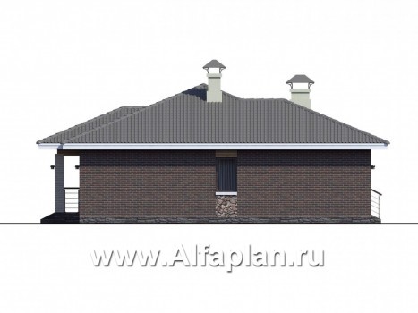 «Леда» - проект одноэтажного дома, 4 спальни, с террасой, отличная планировка - превью фасада дома