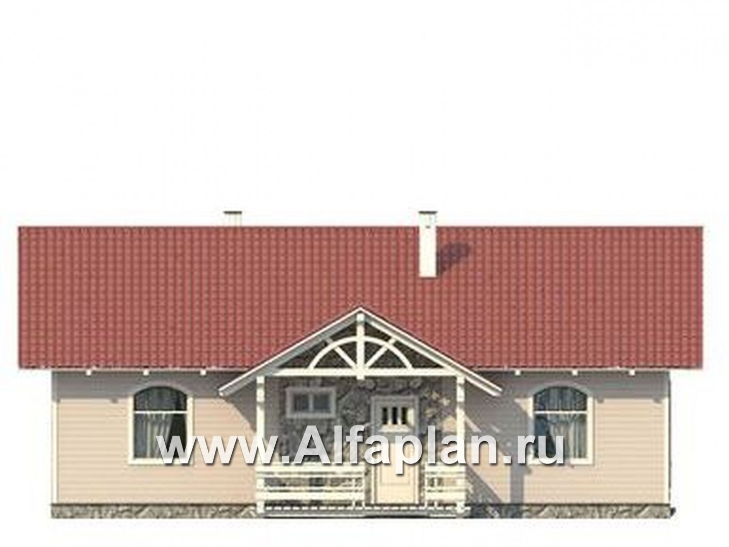 Проекты домов Альфаплан - Небольшой каркасный дом для семейного отдыха - изображение фасада №1