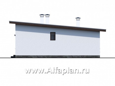 Проекты домов Альфаплан - «Бета» - проект одноэтажного каркасного дома с террасой, в скандинавском стиле - превью фасада №2