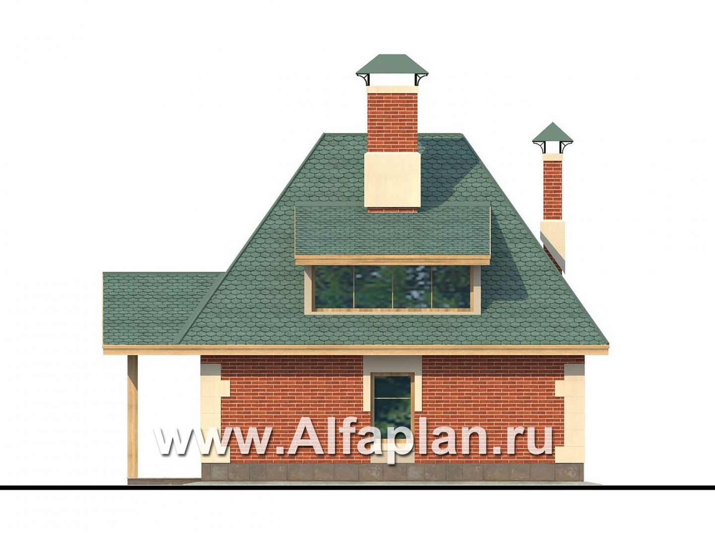 Проекты домов Альфаплан - Баня со студией в мансарде - изображение фасада №4