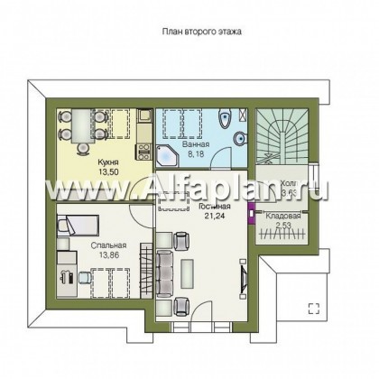 Проекты домов Альфаплан - Сауна с гостевой квартирой - превью плана проекта №2