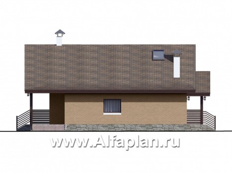 «Моризо» - проект дома с мансардой, планировка с двусветной гостиной и 2 спальни на 1 эт, шале с двускатной крышей - превью фасада дома