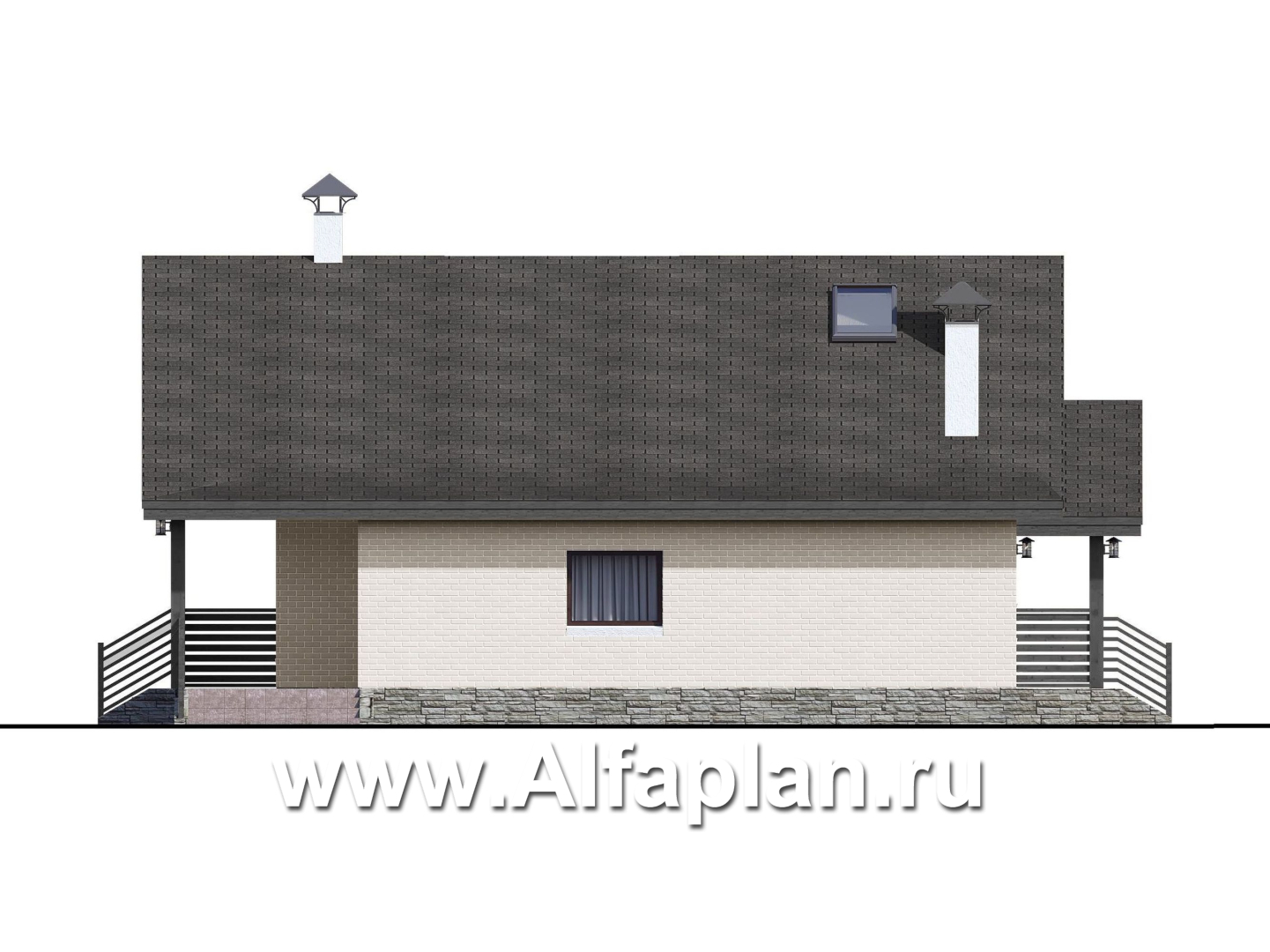 Проекты домов Альфаплан - «Моризо» - проект дома в стиле шале с четырьмя спальными комнатами - изображение фасада №2