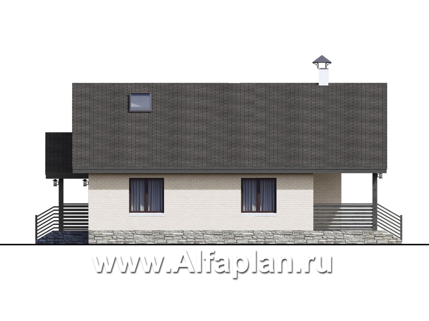 Проекты домов Альфаплан - «Моризо» - проект дома в стиле шале с четырьмя спальными комнатами - изображение фасада №3