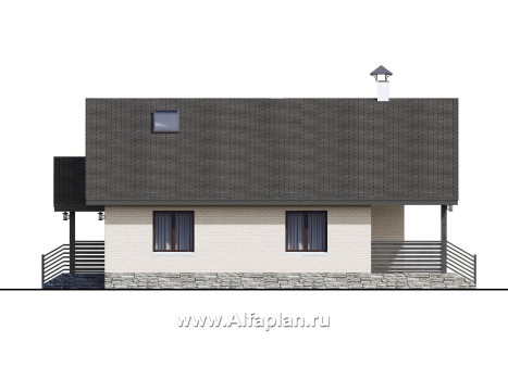 Проекты домов Альфаплан - «Моризо» - проект дома в стиле шале с четырьмя спальными комнатами - превью фасада №3