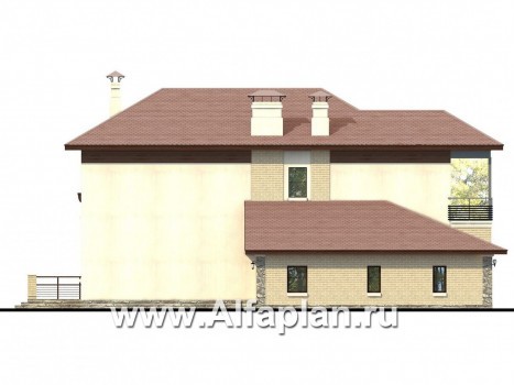 Проекты домов Альфаплан - «Рубин» - современный дом c оригинальной гостиной - превью фасада №3