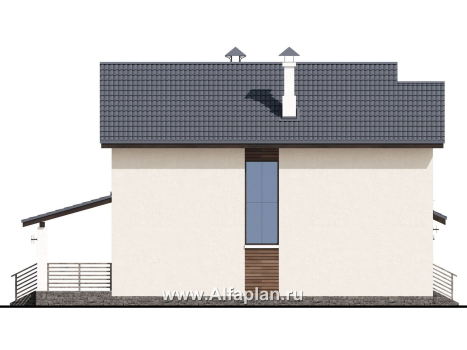 «Весна» - проект двухэтажного дома, планировка с террасой, в скандинавском стиле - превью фасада дома