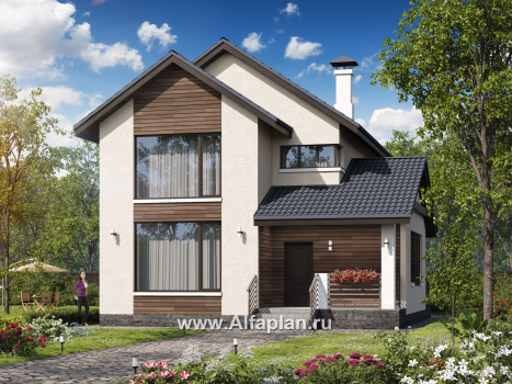 «Весна» - проект двухэтажного дома, планировка с террасой, в скандинавском стиле - превью дополнительного изображения №1