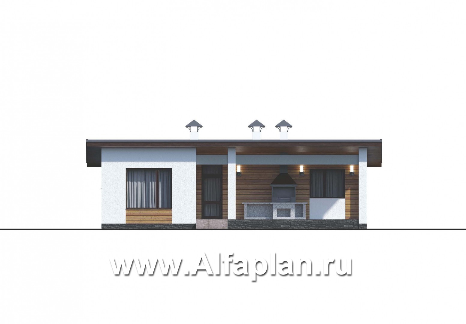 Проекты домов Альфаплан - «Зита» - загородный дом для отдыха - изображение фасада №4