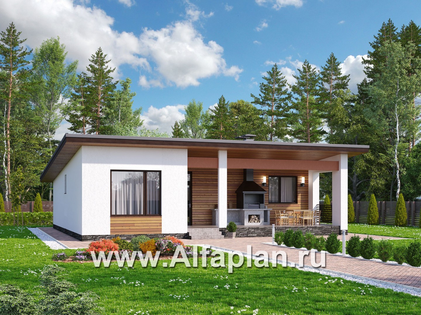 Проекты домов Альфаплан - «Зита» - загородный дом для отдыха - дополнительное изображение №1