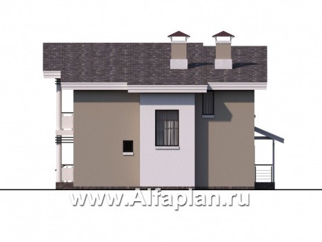 Проекты домов Альфаплан - «Квантум» - коттедж с односкатной крышей - превью фасада №2